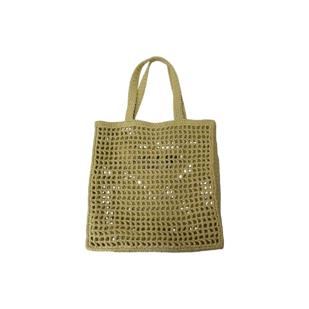 Prada natural wicker straw bag crochet tote